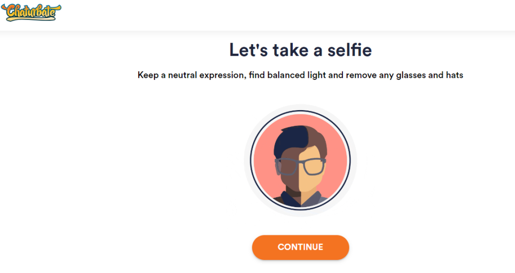 Registro de cuenta de modelo de webcam de Chaturbate - Verificación de selfies
